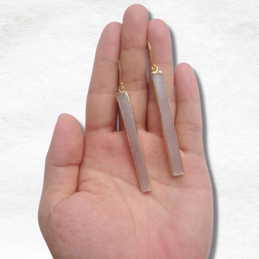 Anting Batu Selenite | Selenite Rhea Earring