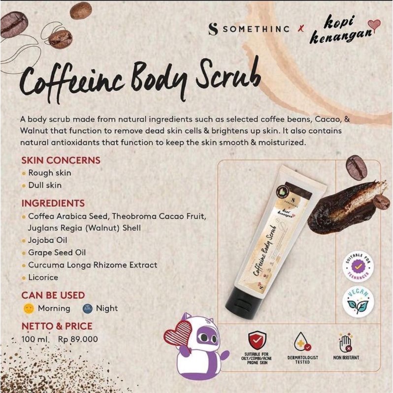 Somethinc Coffeeinc Body Scrub Somethinc x Kopi Kenangan Coffeinc