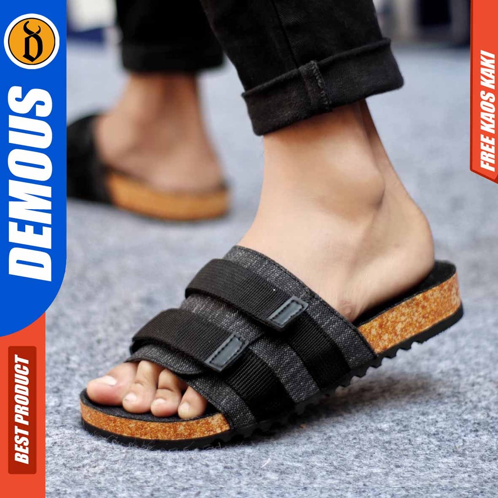 DEMOUS KOSKA Sandal Pria Slop Selop Kekinian Terbaru