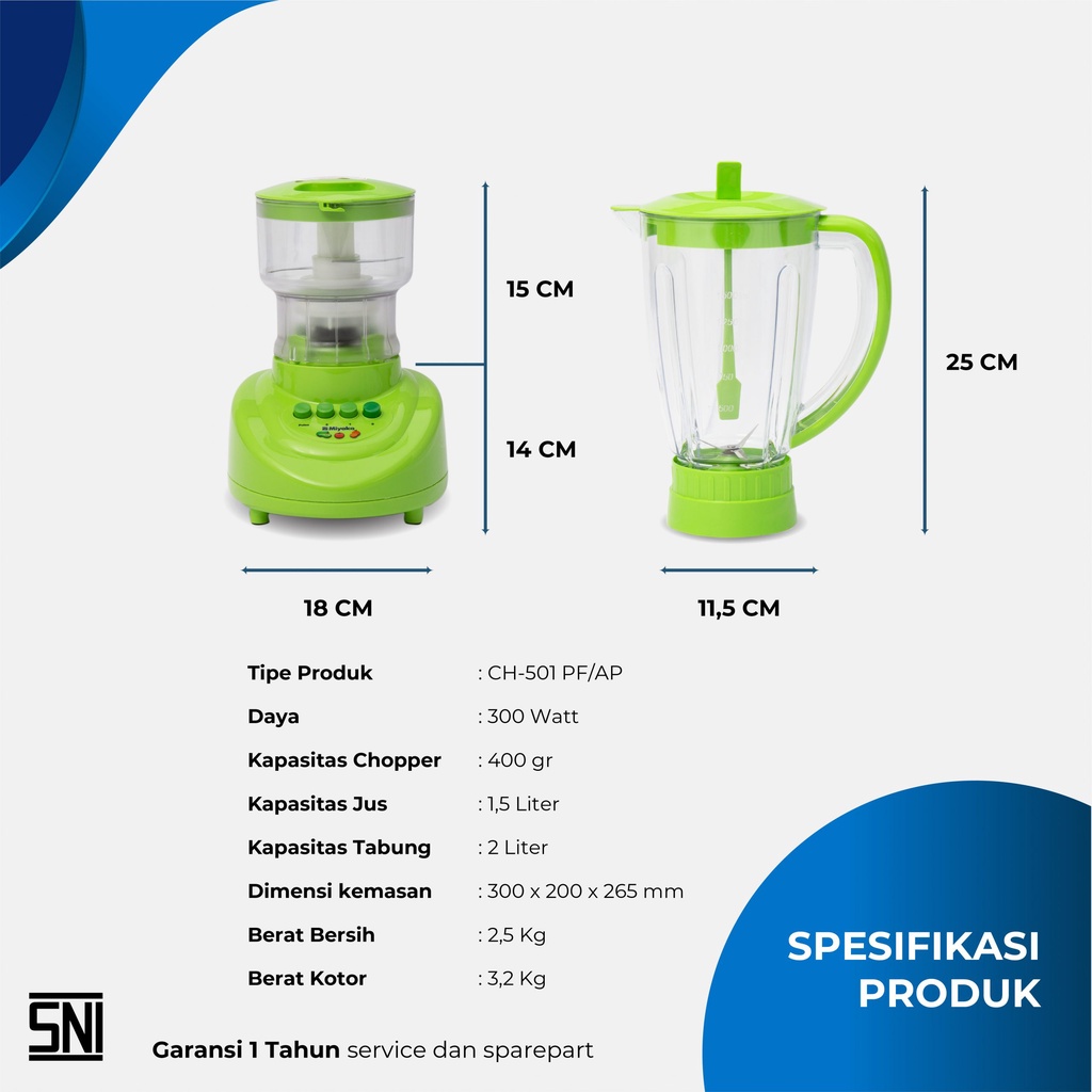 PROMO BLENDER MIYAKO CH 501 PF CH501PF SERBAGUNA BAHAN PLASTIK