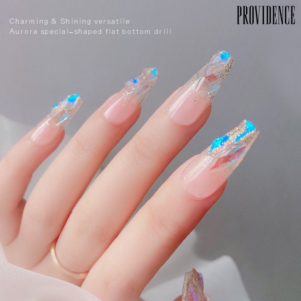 Providence 100pcs / Set Batu Berlian Imitasi Bentuk Asimetris 3d Untuk Dekorasi Nail Art / Manicure Diy