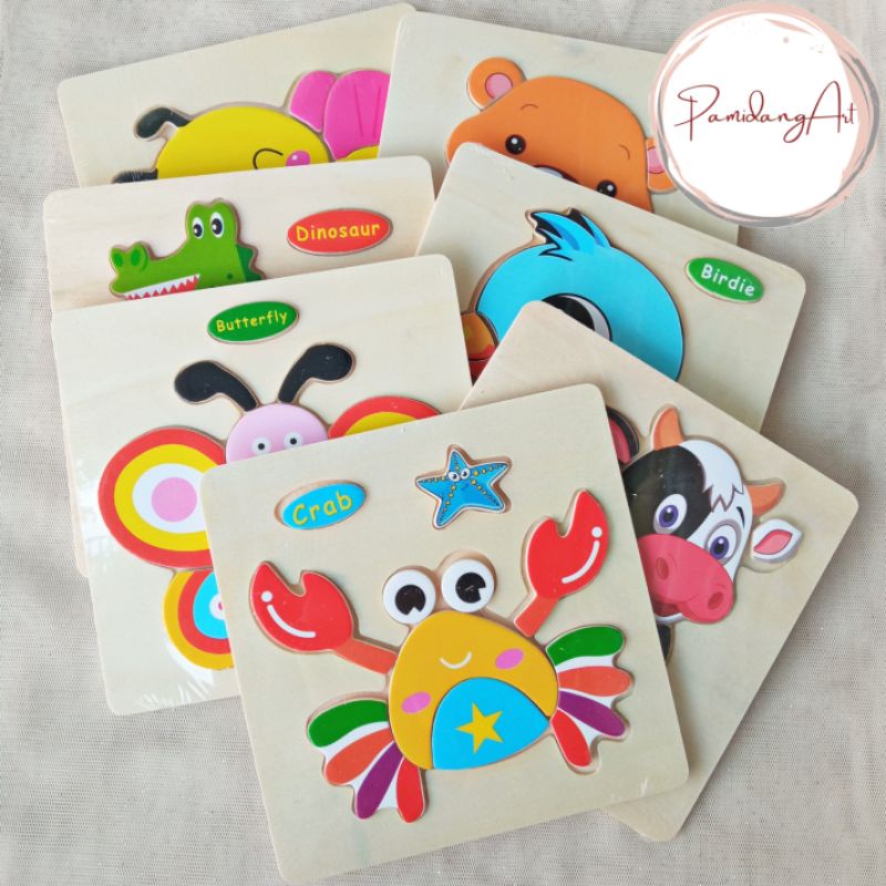 Puzzle Hewan Edukasi Anak / Puzzle Kayu / Mainan Anak