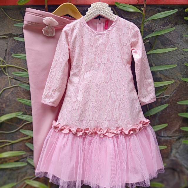Labella Baju Anak Perempuan Pesta Brukat Tile Premium Sybil untuk usia 2-3 Tahun