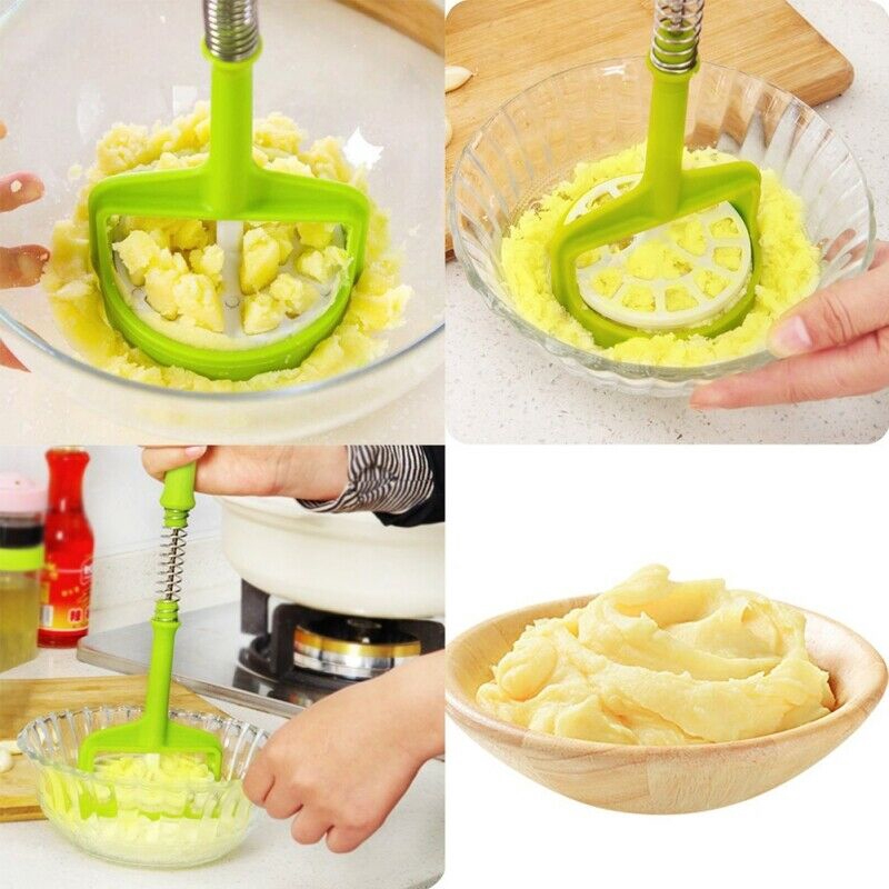 Creative Press Type Potato Masher Manual Suplemen Makanan Bayi Sayur Buah Bawang Putih Penghancur Kentang Mud Pusher Ricer Dapur Gadget Warna Random