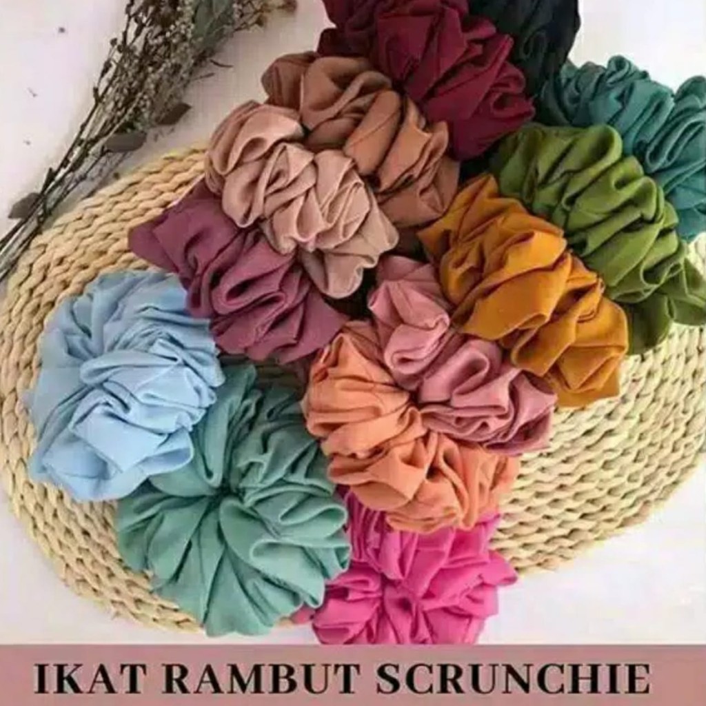 MURAH BANGET !!! ( 1KG = 40 PCS ) Scrunchy Scrunchie Ikat Rambut Hijaber l Kunciran Fashion Wanita