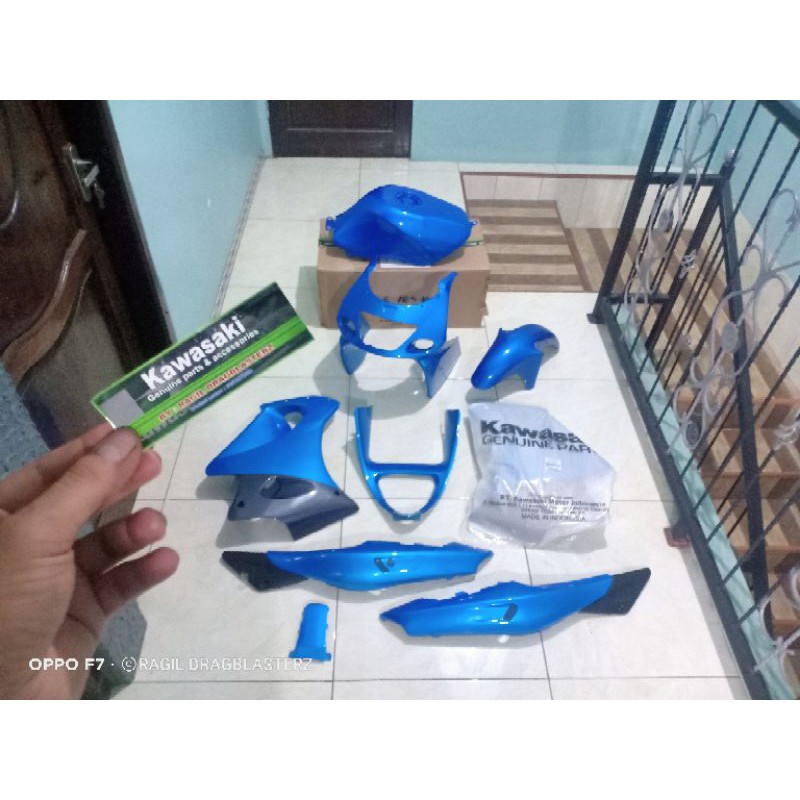 full cover body set ninja rr old CBU biru muda original Kawasaki