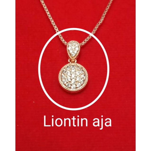 NJJ58. Kalung xuping wanita lapis emas dgn mata zircon ukuran 45 cm itali