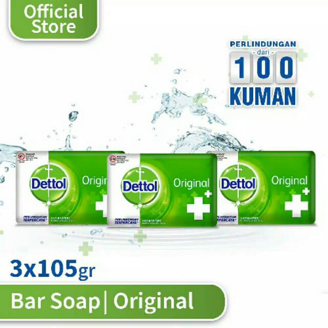 Dettol/Sabun/Soap/Sabun Dettol/3x105gr/Dettol Antiseptik