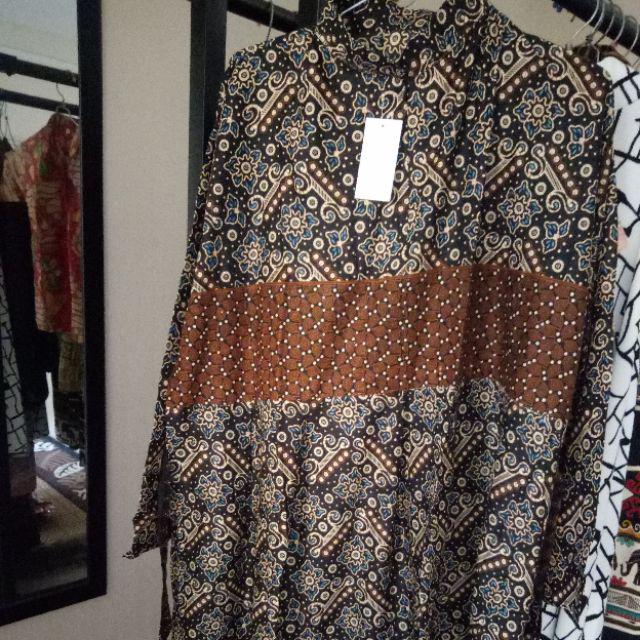 Ms Gamis Batik Sriwedari Maxi Super Jumbo Xxxl Ld 120cm Bumil/busui Katun Sogan