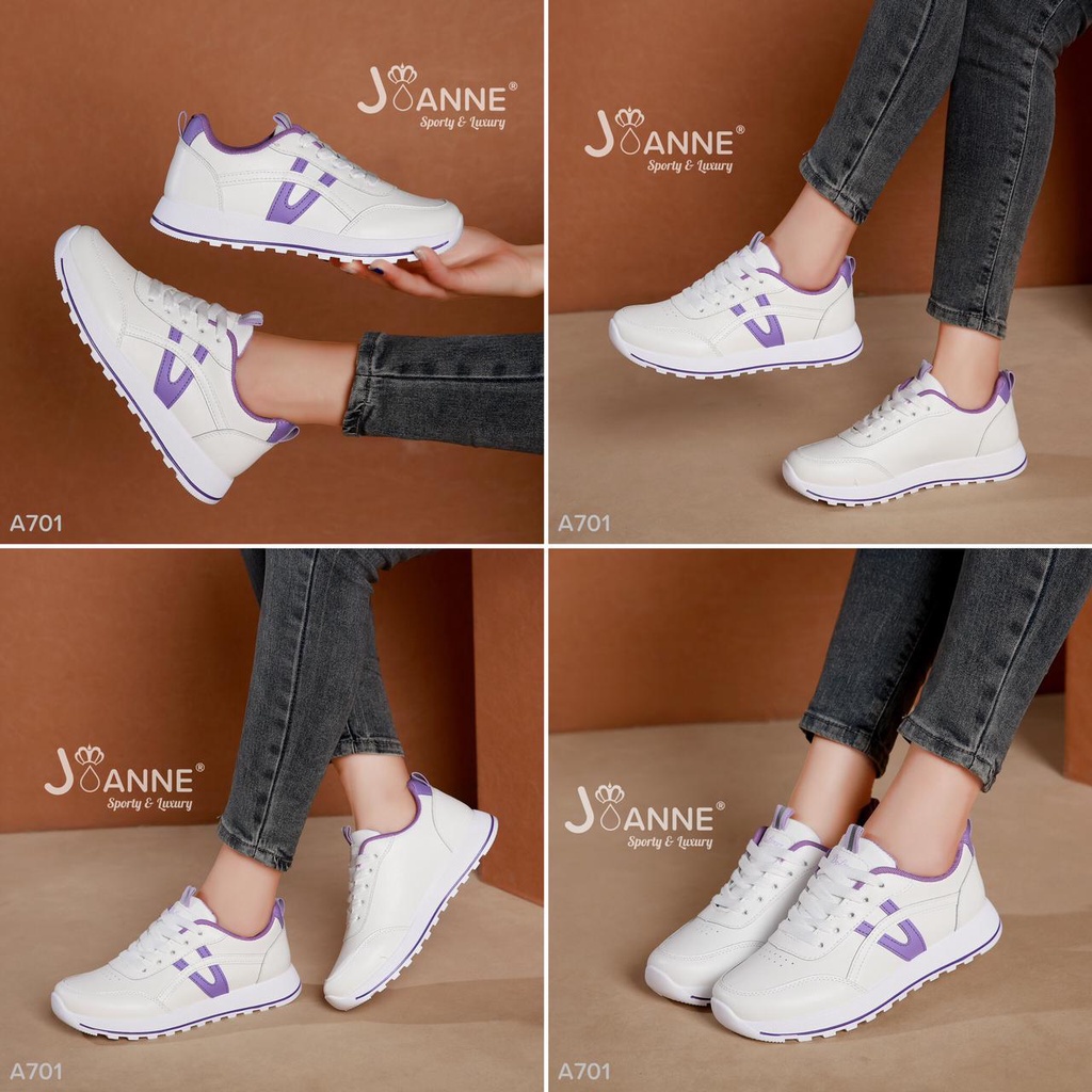 JOANNE Leather Sneakers Shoes #A701 ORIGINAL