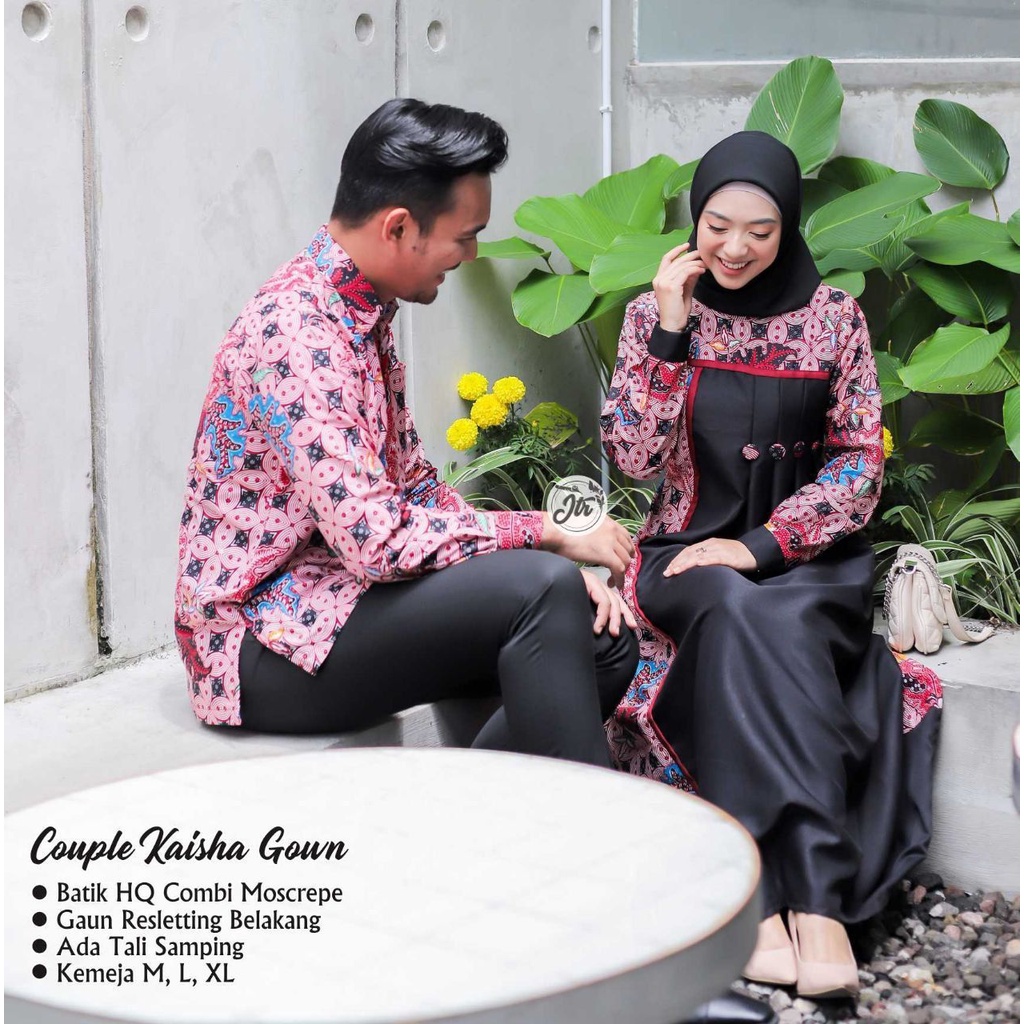 Baju Couple Pasangan Terbaru 2021 Batik Gamis Kebaya Kapel Keluarga Suami Istri Batik Kondangan