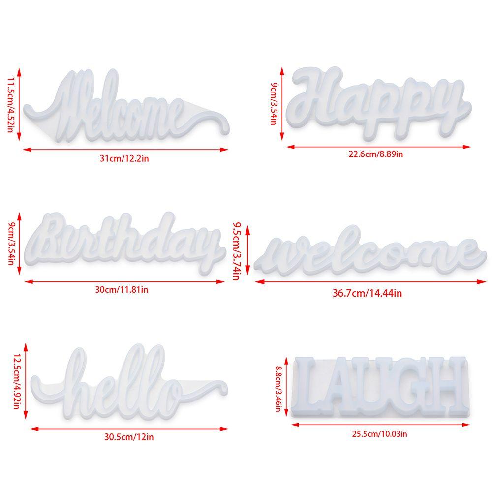 Suyo Cetakan Resin Motif Huruf Hello Birthday Untuk Membuat Perhiasan