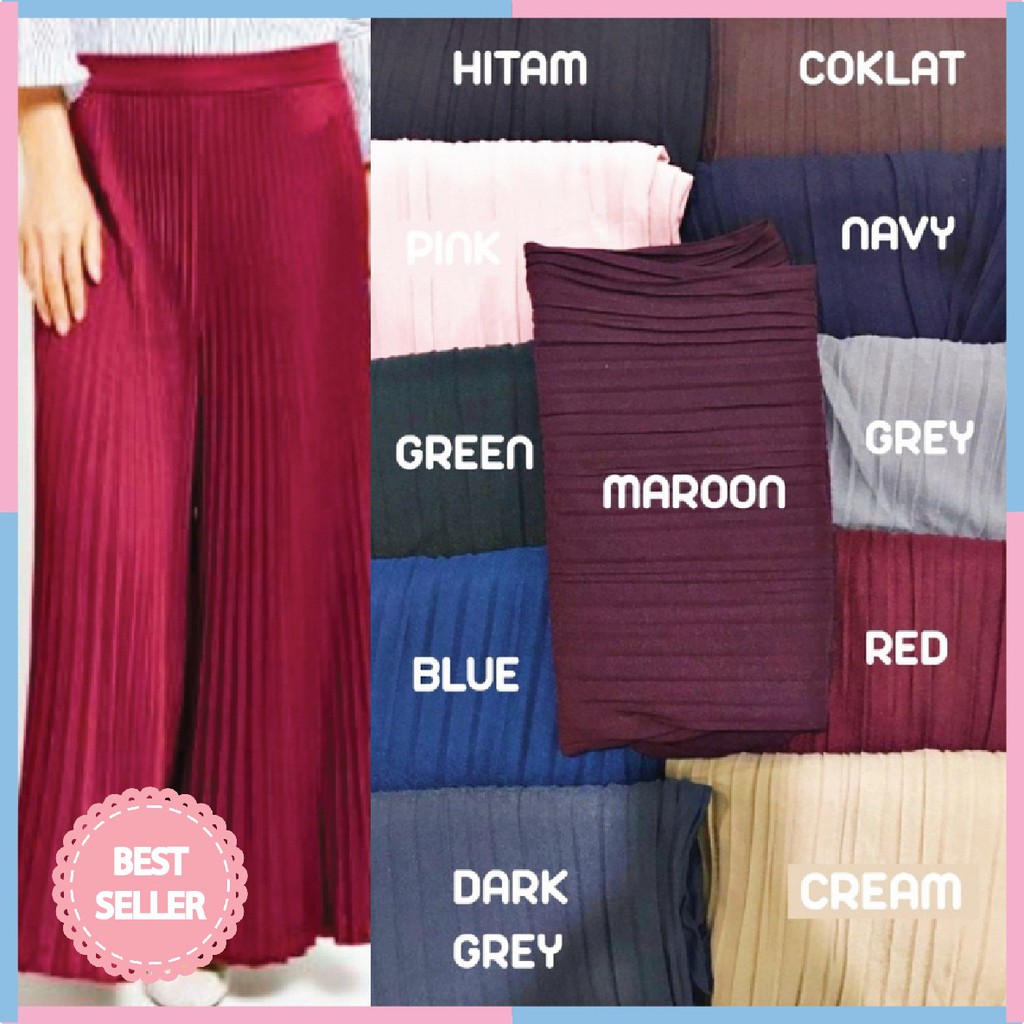 HOT PROMO CELANA KULOT PLISKET LURUS  Shopee Indonesia