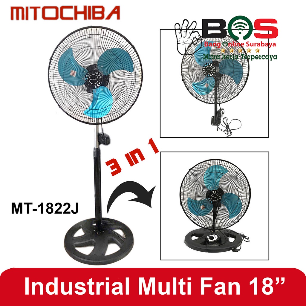 Stand Fan Mitochiba Kipas Angin Berdiri MT-1822J MT 1822J Kipas Angin Industrial Non Remote