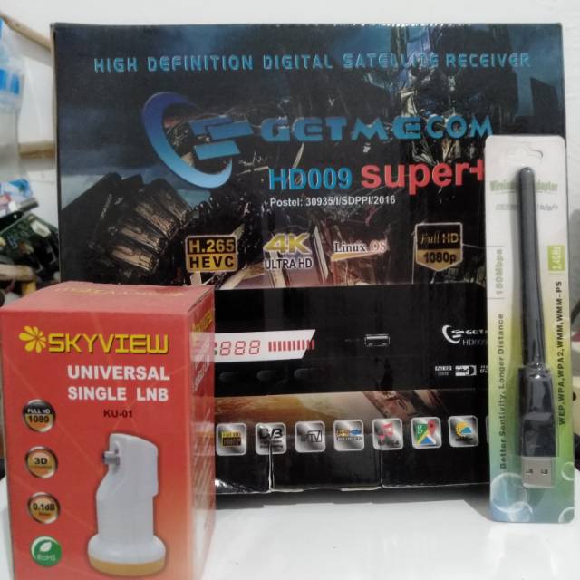 Getmecom HD009 super plus + lnb ku skyview + wifi dongle