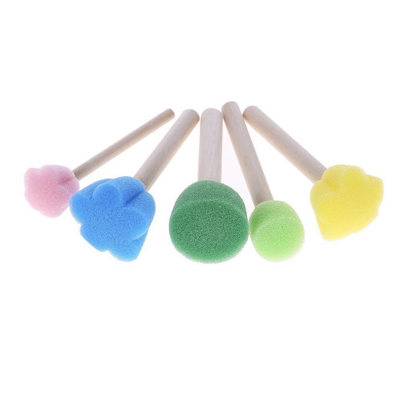 

LILOMILO Kuas Spons Bunga 5pcs/Sponge Flower lukis anak lingkaran untuk sensory play kreativitas anak