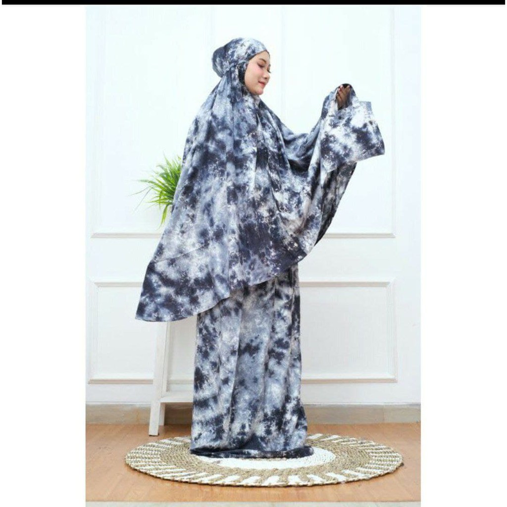 MUKENA DEWASA BALI JUMBO KATUN RAYON_LAMIA TIEDYE BALI_MUKENA TWO IN ONE PLISKET HYGT