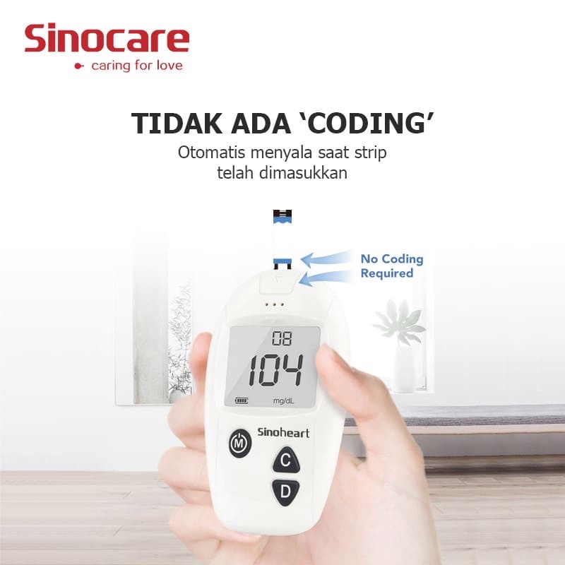 Safe-Accu Sinocare Alat Cek Gula Darah Sinocare = Sinoheart