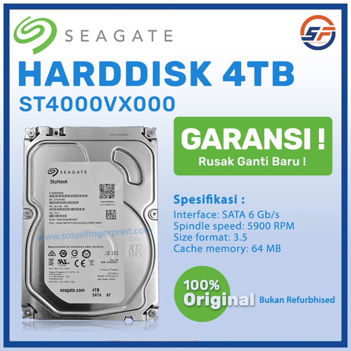 Harddisk 4 TB Seagate Skyhawk ST4000VX000 4TB Hardisk CCTV Original