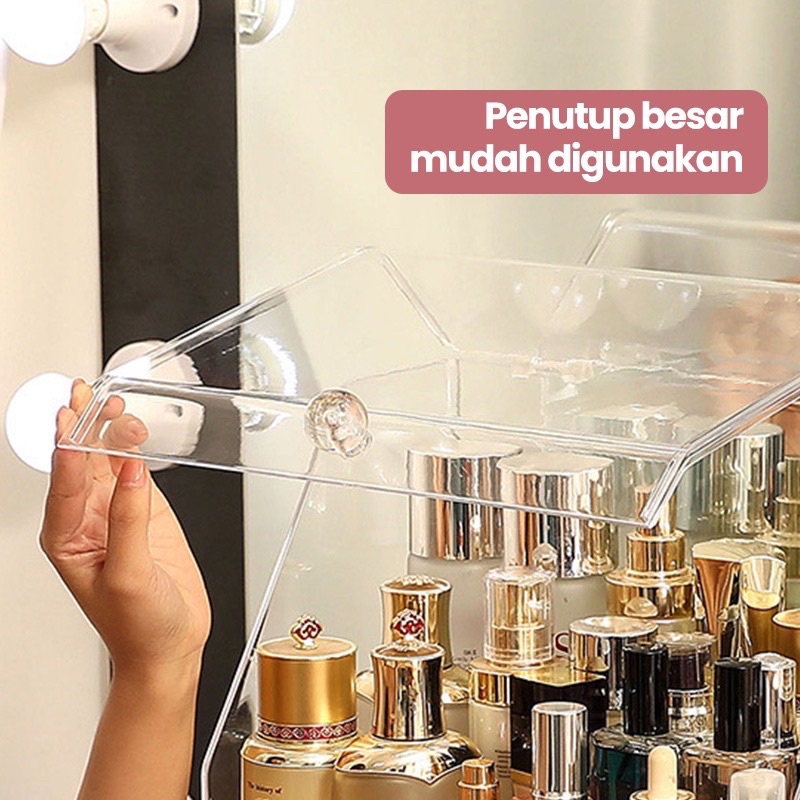 Rak Kosmetik Acrylic Rak Makeup Import Laci Tempat Penyimpanan Large Capacity