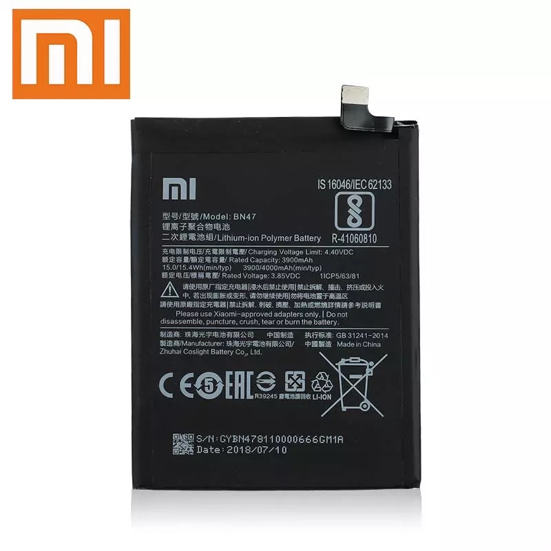 BN47 / BATERAI XIAOMI REDMI 6 PRO / XIAOMI MI A2 LITE - ORI