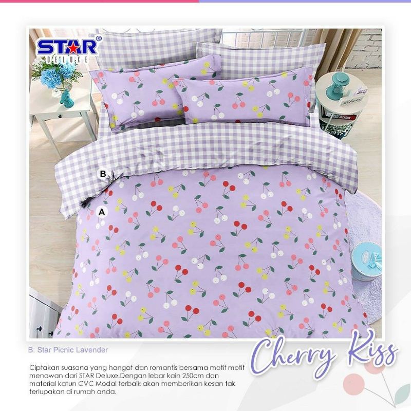 sprei star Cherry Kiss ungu uk.120×200×30