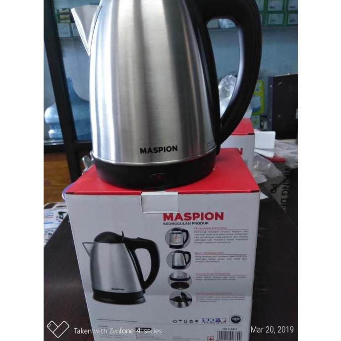 Maspion Teko Kettle Ketel PEmanas Air Listrik MEK 1801SS