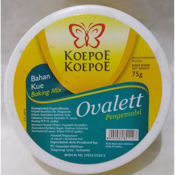 

Ovalett Ovalet Kupu Kupu Koepoe Koepoe 75Gr Pengemulsi Pengembang