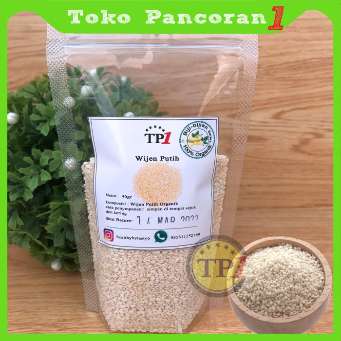 

Q12Sa Wijen Putih Black White Hitam Sesame Seed Biji 100G - Wijen Putih, 50Gr D51qs448