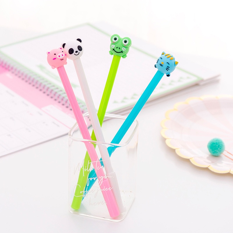 NEW PULPEN GEL KARAKTER PIG PANDA FROG CAT