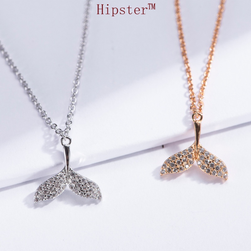 Niche Personality All-Match Fashion Fishtail Full Diamond Pendant Necklace