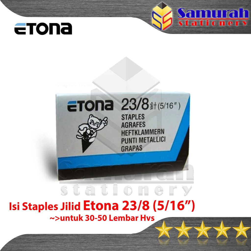 

Isi Stapler Mesin Jilid Etona 23/8 ( 5/16" ) / Staples Refill 23 8
