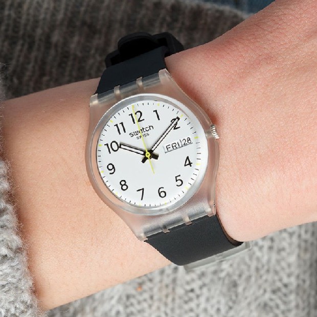 JAM TANGAN WANITA SWATCH GE726 RINSE REPEAT BLACK ORIGINAL ORI