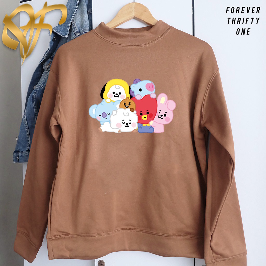 Sweater BT21 Family BTS Aesthetic Pria &amp; Wanita | Sweater Korea Style Fleece Cotton | Dhea Fashion