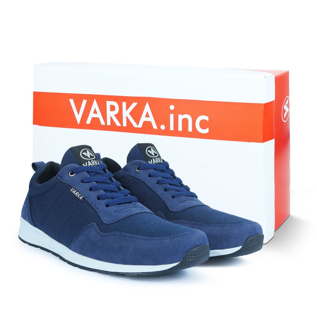 Sepatu Sneakers Pria V 4044 Brand Varka Sepatu Kets Olahraga Kuliah Jalan Jalan Terbaru Berkualitas Warna Navy