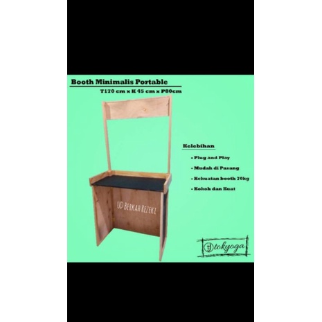 Portabel/booth lipat jati Belanda+triplek