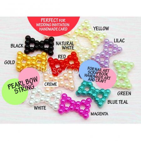 DEKORASI SLIME / CLAY / NAIL ART PEARL BOW STRING ISI 15PCS