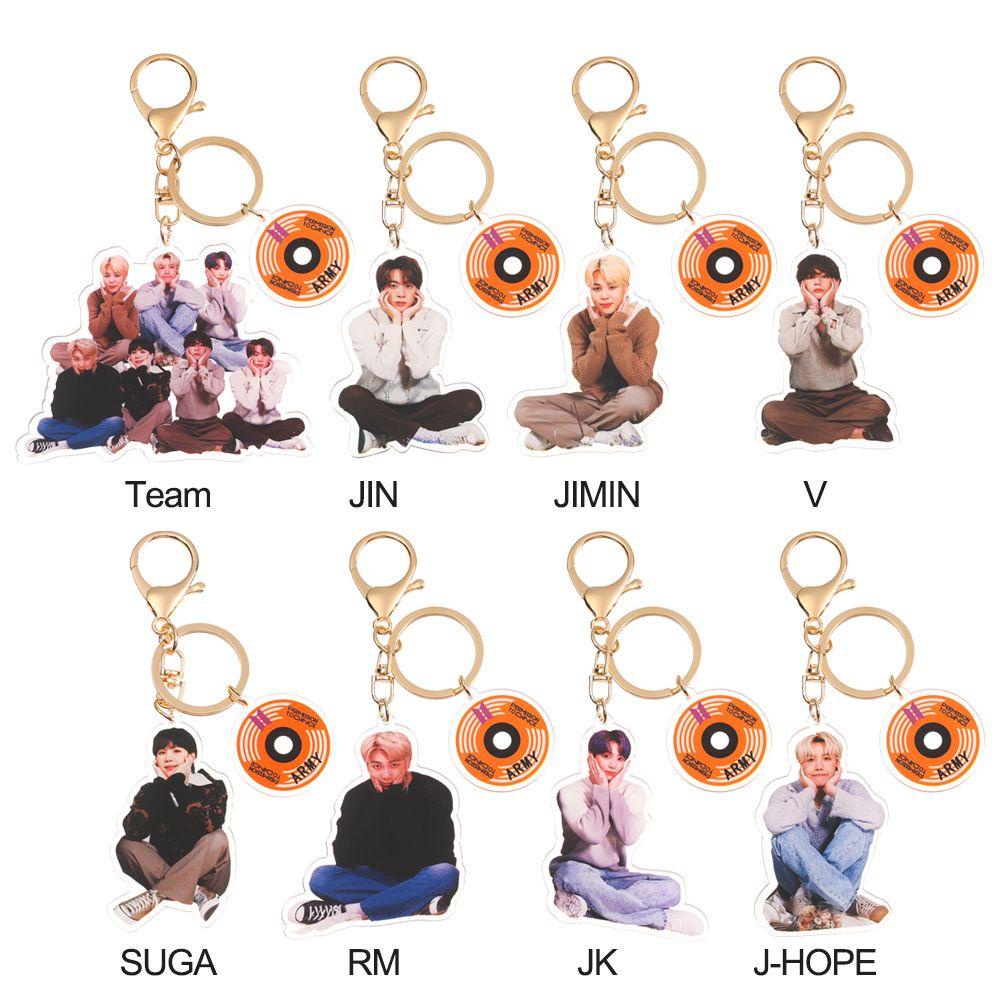 R-flower Gantungan Kunci BTS Portable Transparan Kartun Multi Fungsi Acrylic Bangtan Boys