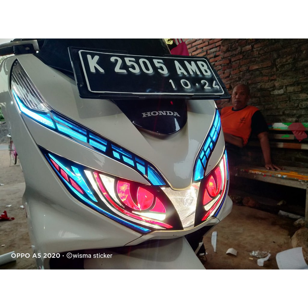 Stiker Lampu SET PCX150 Alis+Lampu PCX / Sticker Headlamp PCX /Stiker Alis + mata PCX150