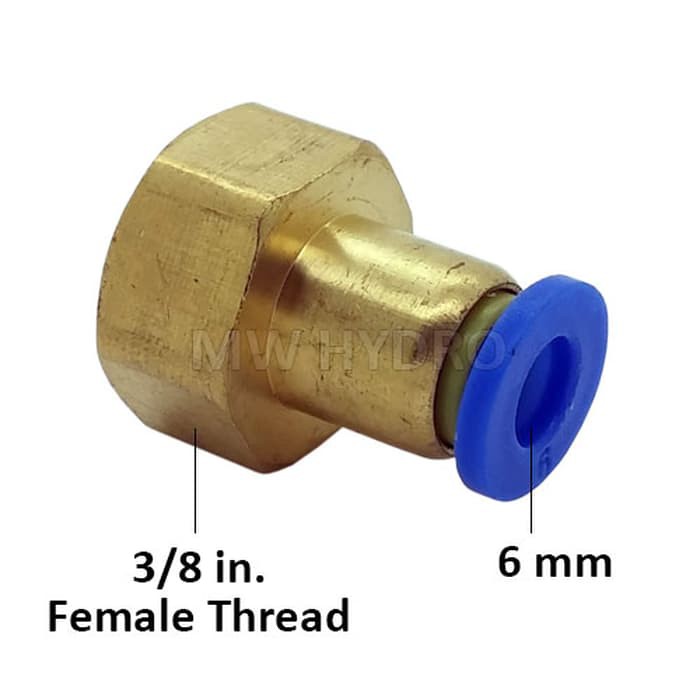 3/8&quot; Female Thread ke 6 mm PU Quick Connector / Fitting Push In