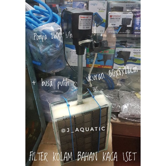 Filter Kolam Internal dengan bahan kaca 1set dengan Pompa