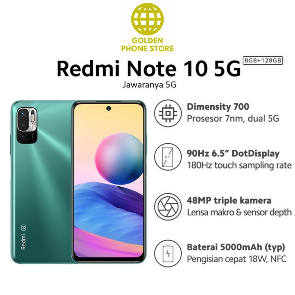 Xiaomi Redmi Note 10 5G (8G/128GB) Dimensity 700, 48MP Triple Kamera, Layar 6.5” 90Hz-3