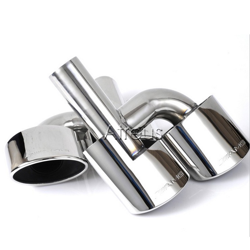 1 Kit Ujung Knalpot Bahan Stainless Steel 304 Untuk Mercedes W204 BENZ C-Class AMG W204