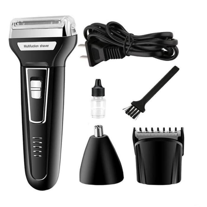 Rambut Alat Cukur Kumis Jenggot Multifungsi 3 In 1 Shaver Kemei KM 6558 Hitam