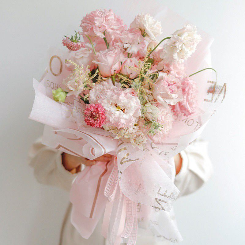 WMS FLOWER WRAPPING NEW GOLD BORDER CELLOPHANE
