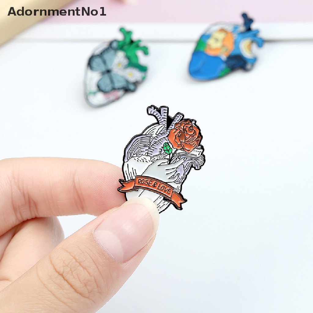 (AdornmentNo1) Bros Pin Enamel Bentuk Kartun Organ Tubuh Anatomi / Jantung / Otak Untuk Aksesoris Wanita