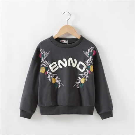 ZAHRA - Sweater Fleece Anak Perempuan 1 - 6  tahun / BLACK FLOWER ENND Fleece Sweater