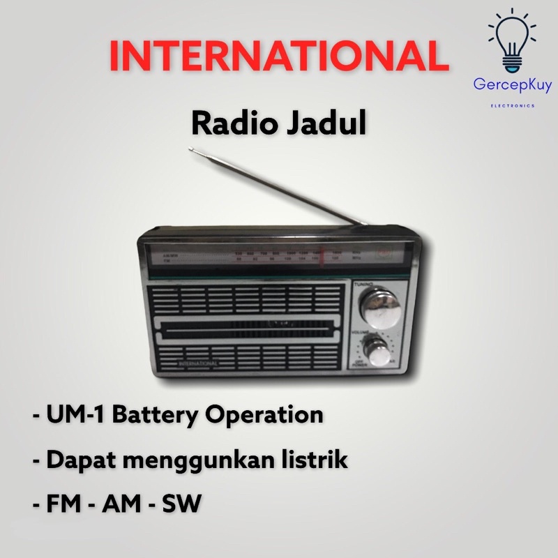 Radio Jadul International Portable Model: F4250 FM-AM-SW Termurah