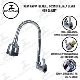 INDOKERAN - Kran Angsa Dapur Fleksibel / Flexible - 1/2 Inch - High Quality
