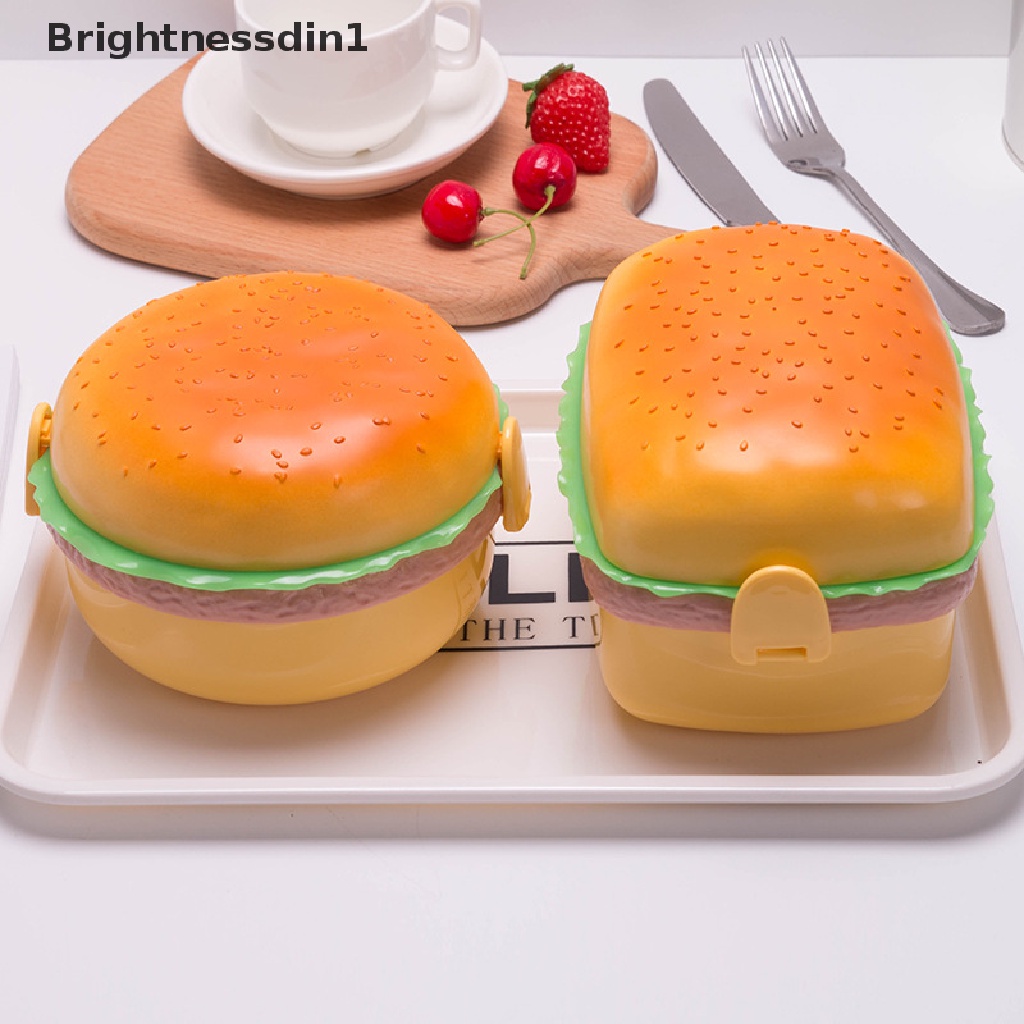 Kotak Makan Siang Bento Bentuk Hamburger 1 In 1 Untuk Anak